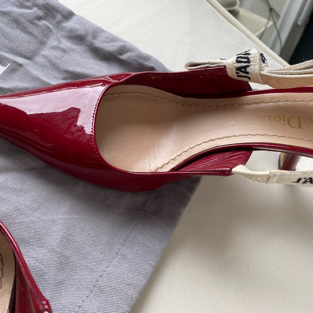 Authentic Dior J'adior slingbacks 36.5 red patent - Picture 6 of 13